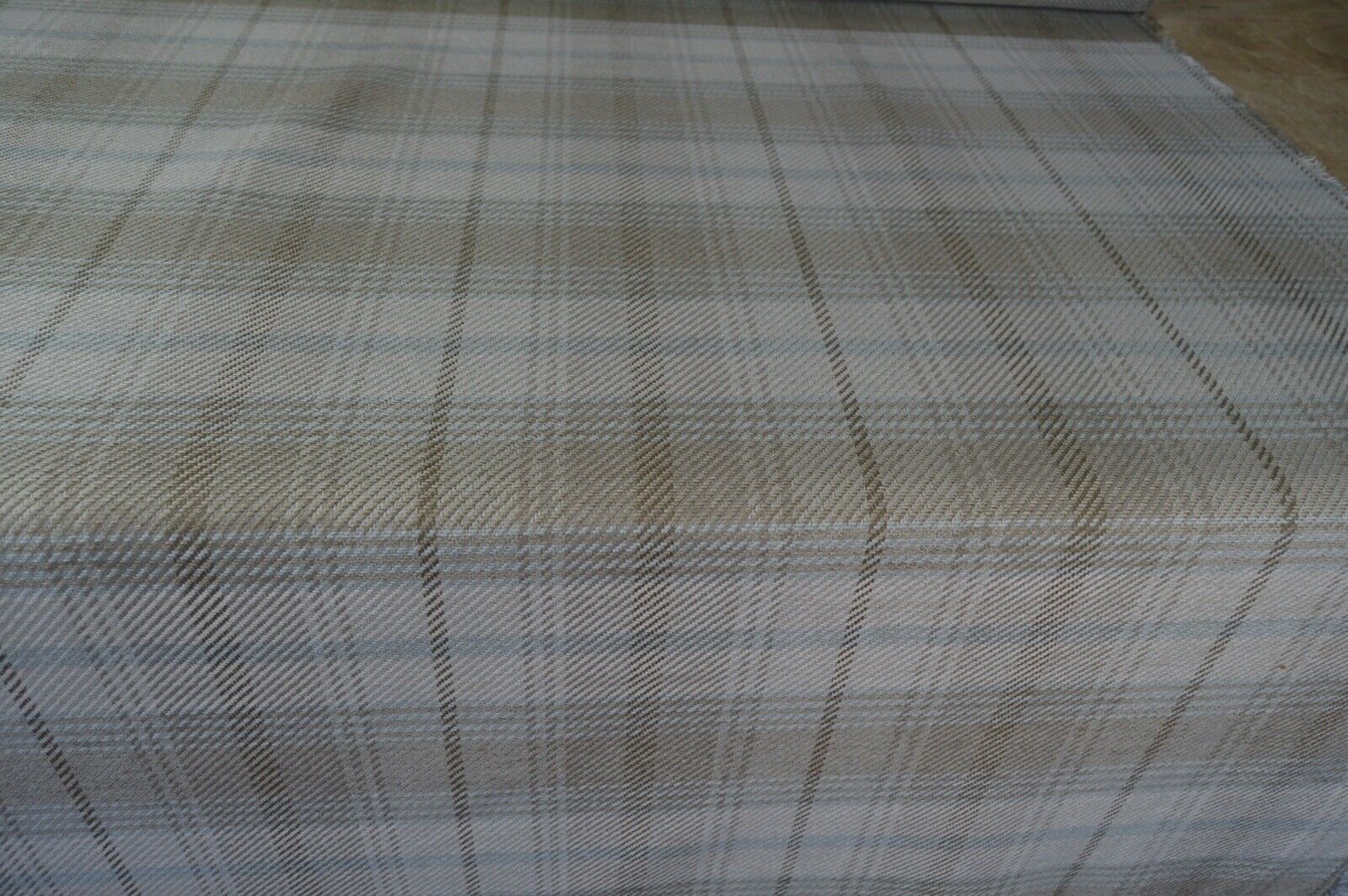 upholstery fabric cream camel checked twill style chenille robust