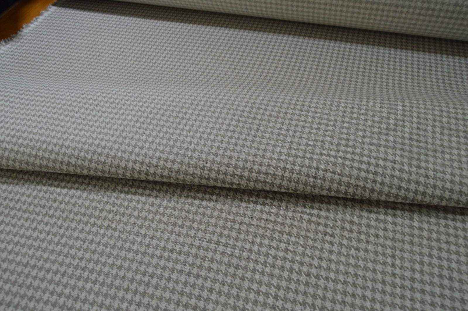 upholstery fabric grey cream houndstooth chenille weave robust durable - Image 6