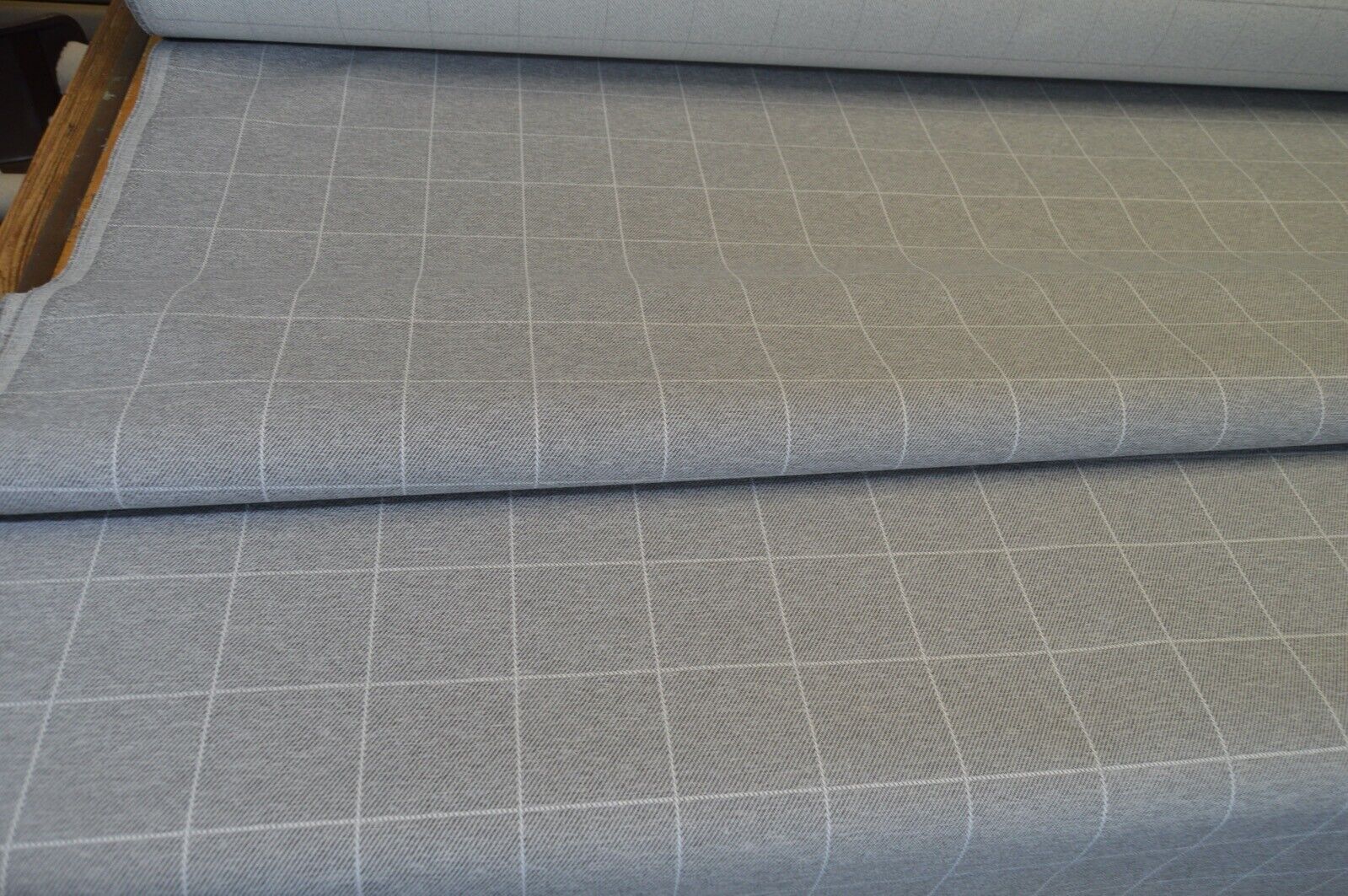 upholstery fabric grey linen look style checked robust durable