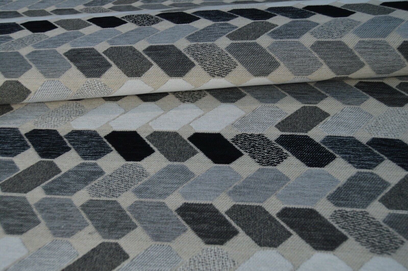 upholstery fabric grey shades geometric chenille weave robust durable - Image 10