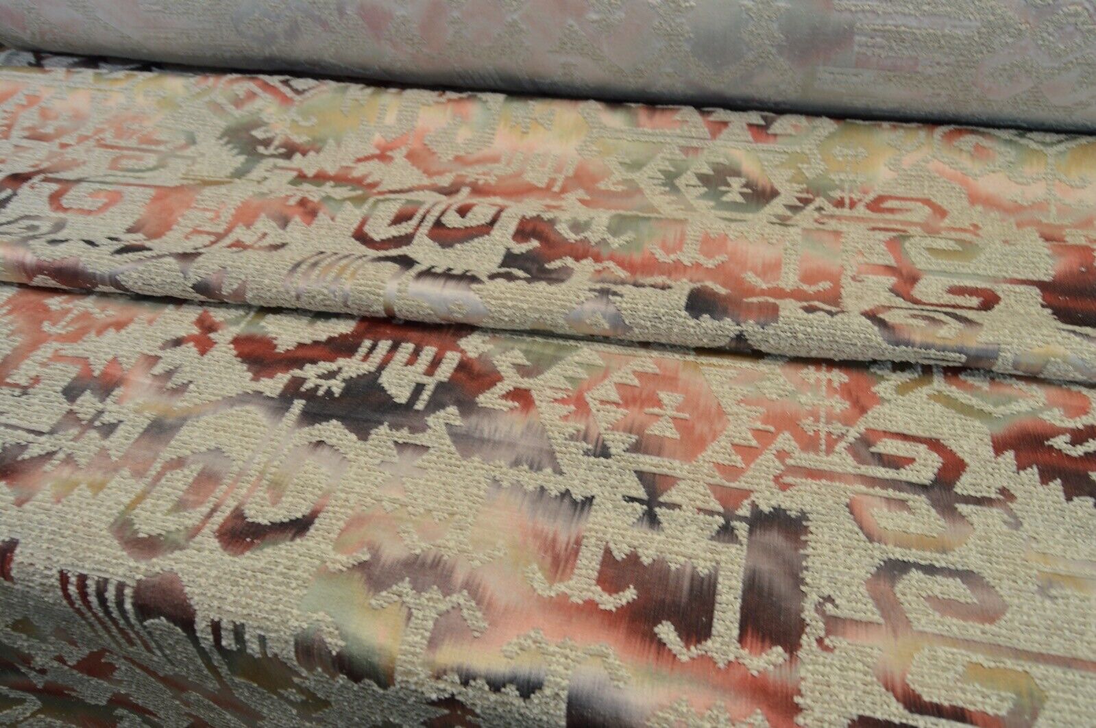 upholstery fabric multicoloured textured chenille / satin look background robust - Image 7