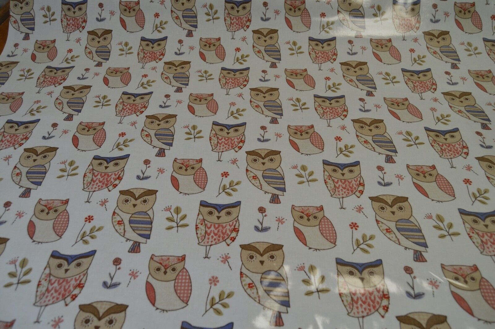TABLECLOTH PVC WIPECLEAN FABRIC KITCHEN DINING BAR OWL