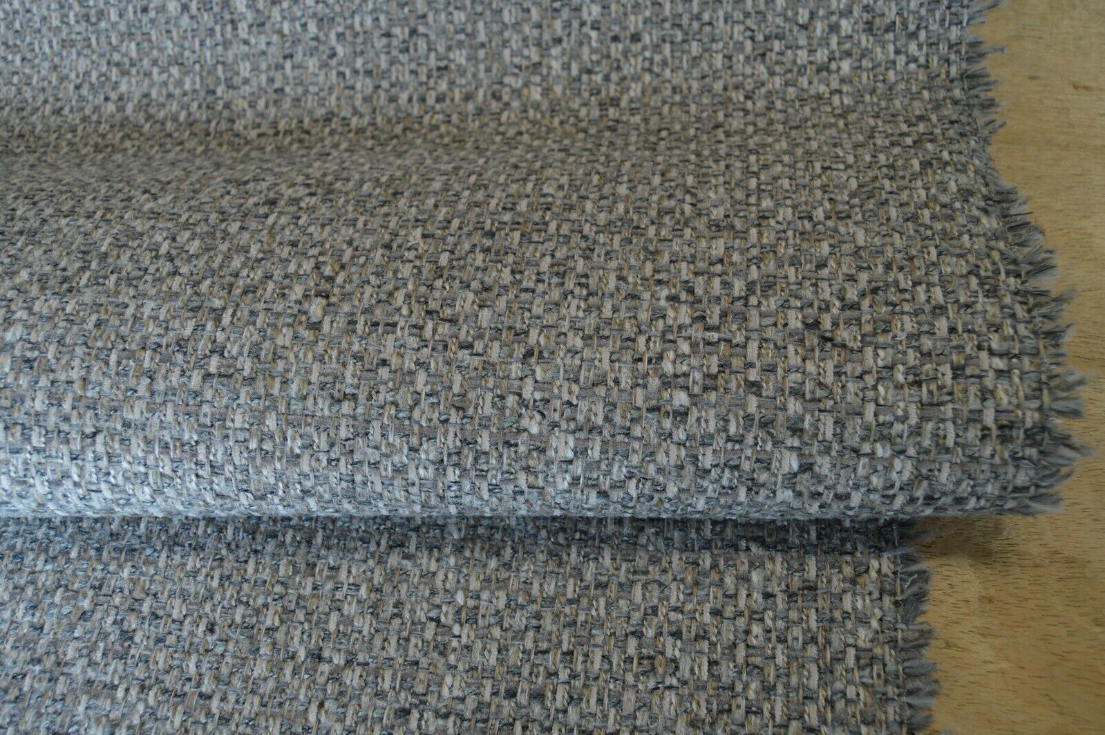 fabric upholstery chunky weave wool effect grey beige shades robust durable - Image 13
