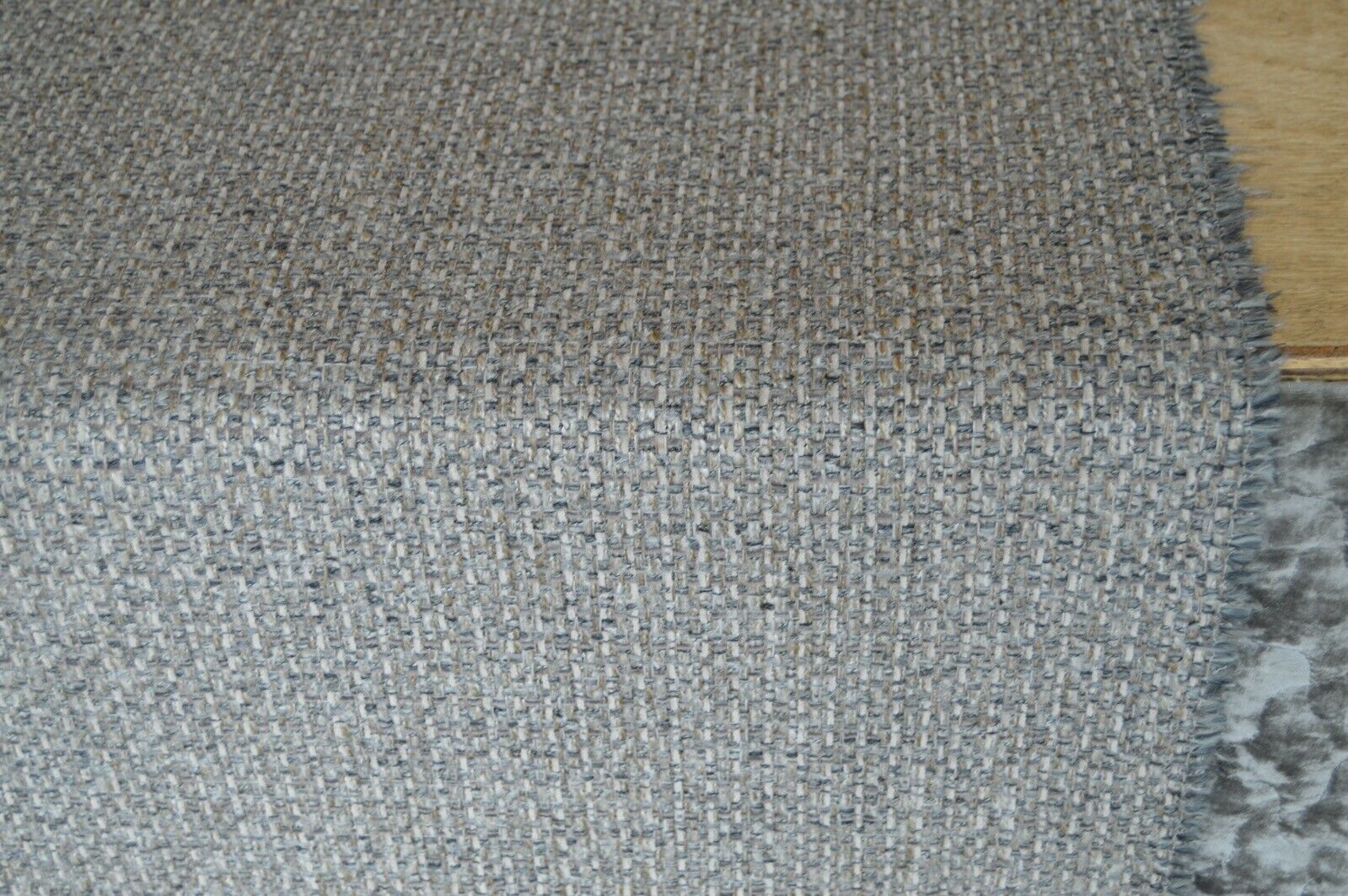 fabric upholstery chunky weave wool effect grey beige shades robust durable - Image 3