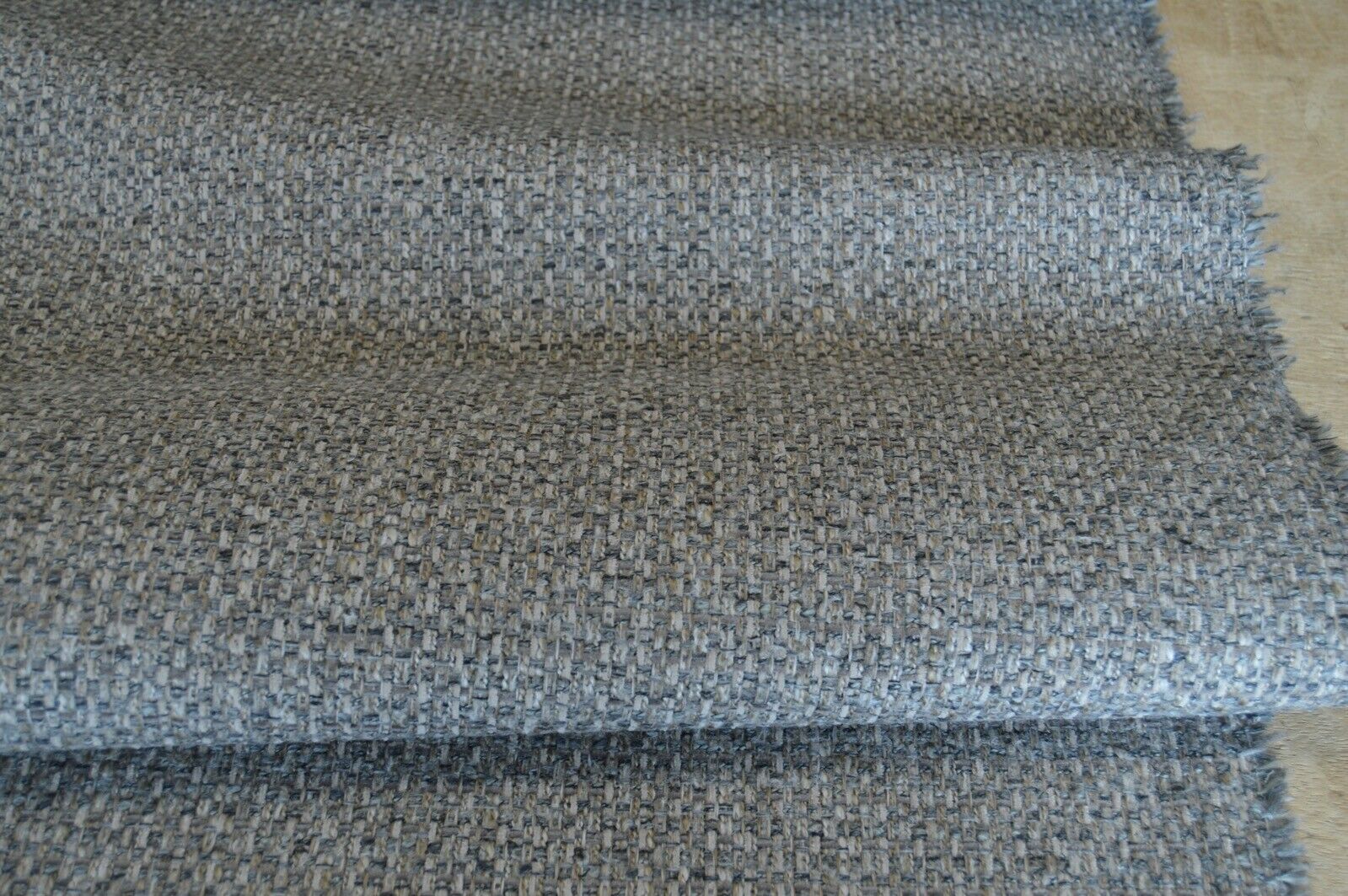 fabric upholstery chunky weave wool effect grey beige shades robust durable - Image 7