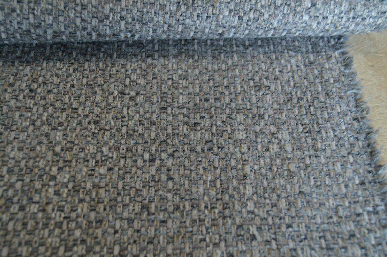 fabric upholstery chunky weave wool effect grey beige shades robust durable - Image 9