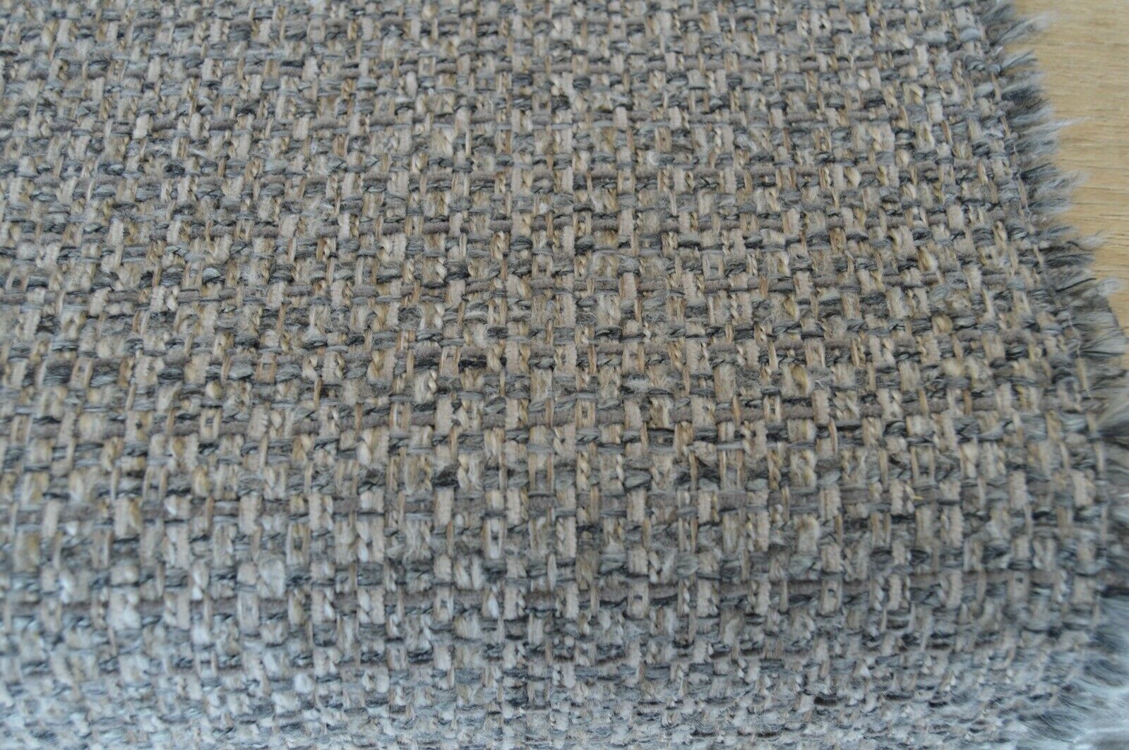 fabric upholstery chunky weave wool effect grey beige shades robust durable - Image 10