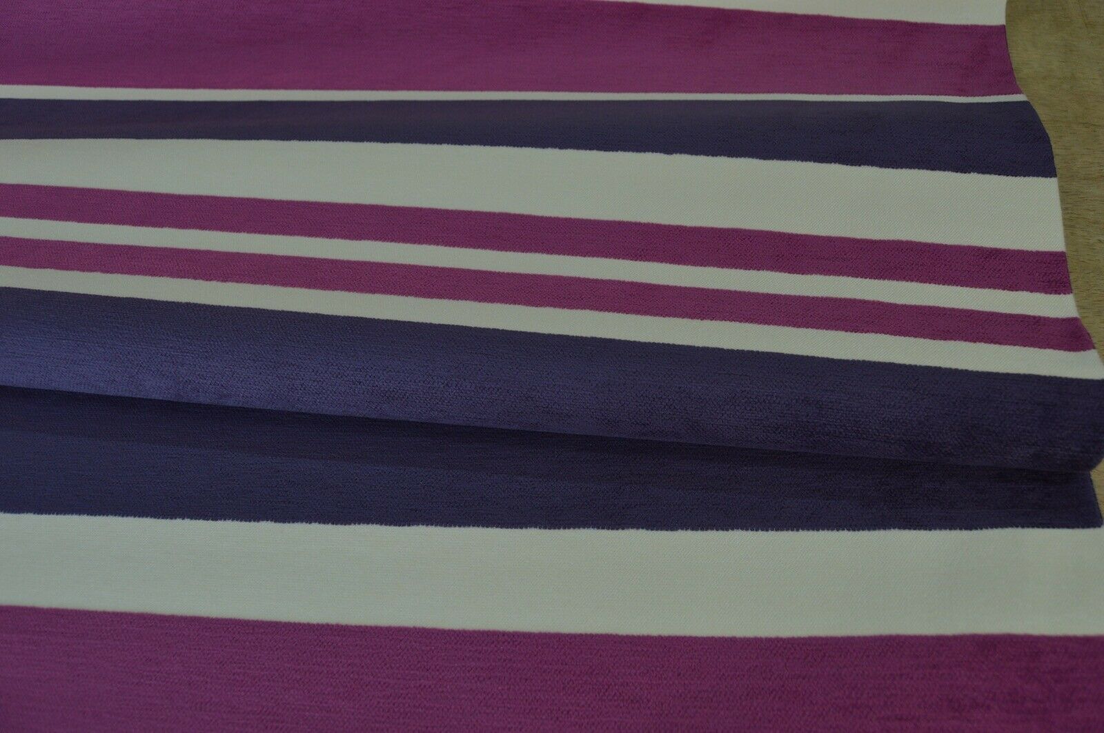 fabric upholstery purple pink cream chenille stripe robust durable - Image 12