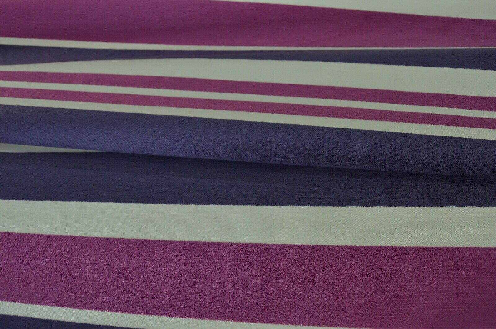 fabric upholstery purple pink cream chenille stripe robust durable - Image 10