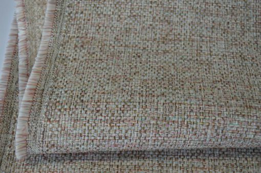 multicoloured brown pink teal upholstery fabric weave robust ideal for sofa - Image 3