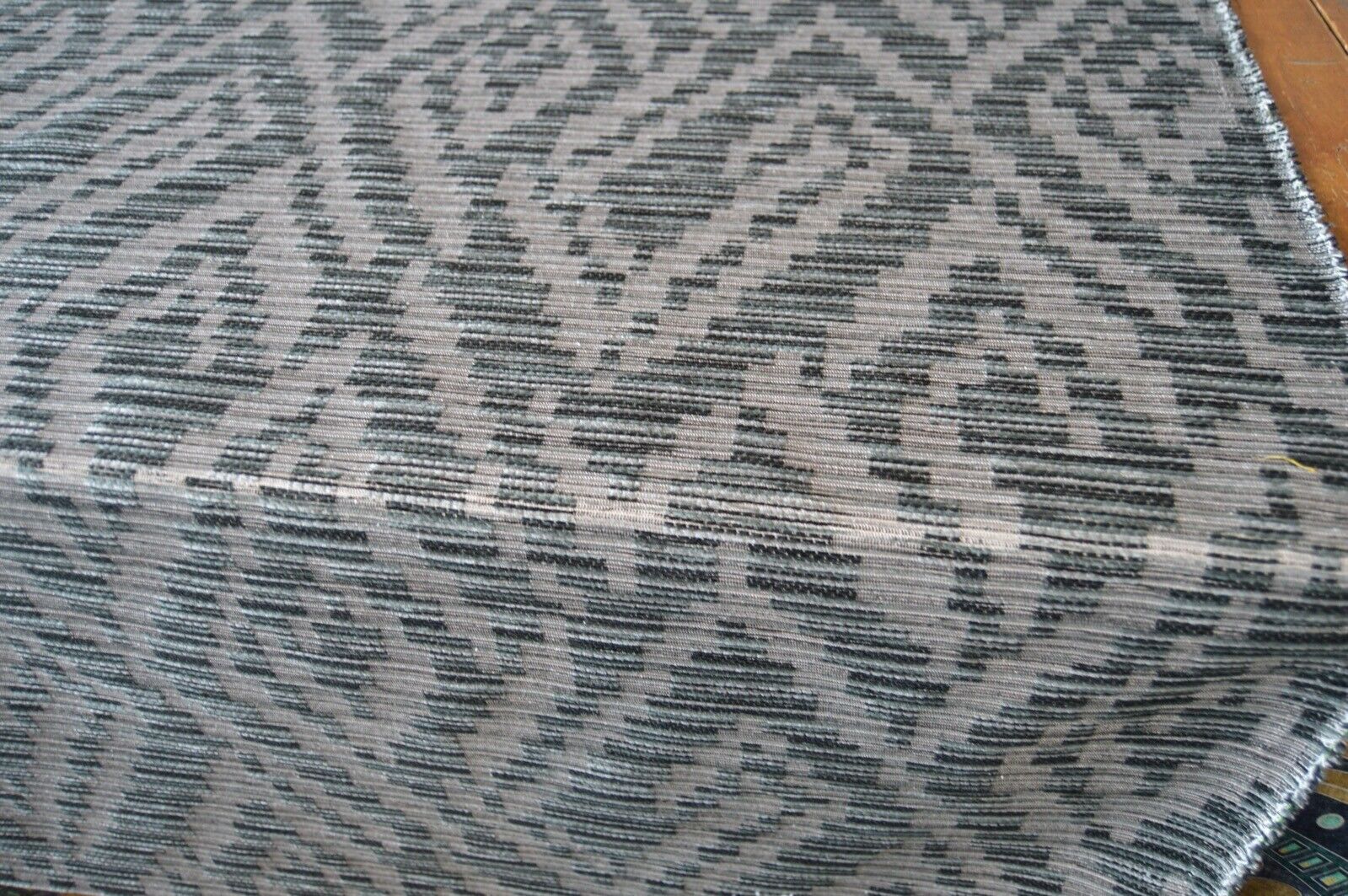 upholstery fabric grey beige black chenille geometric robust durable - Image 3