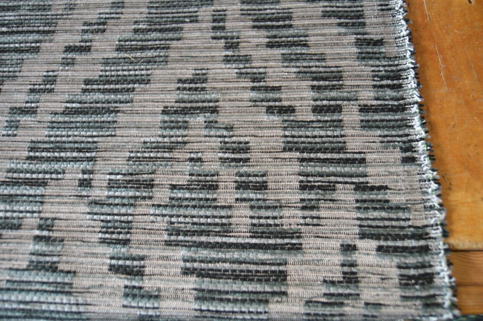 upholstery fabric grey beige black chenille geometric robust durable - Image 4