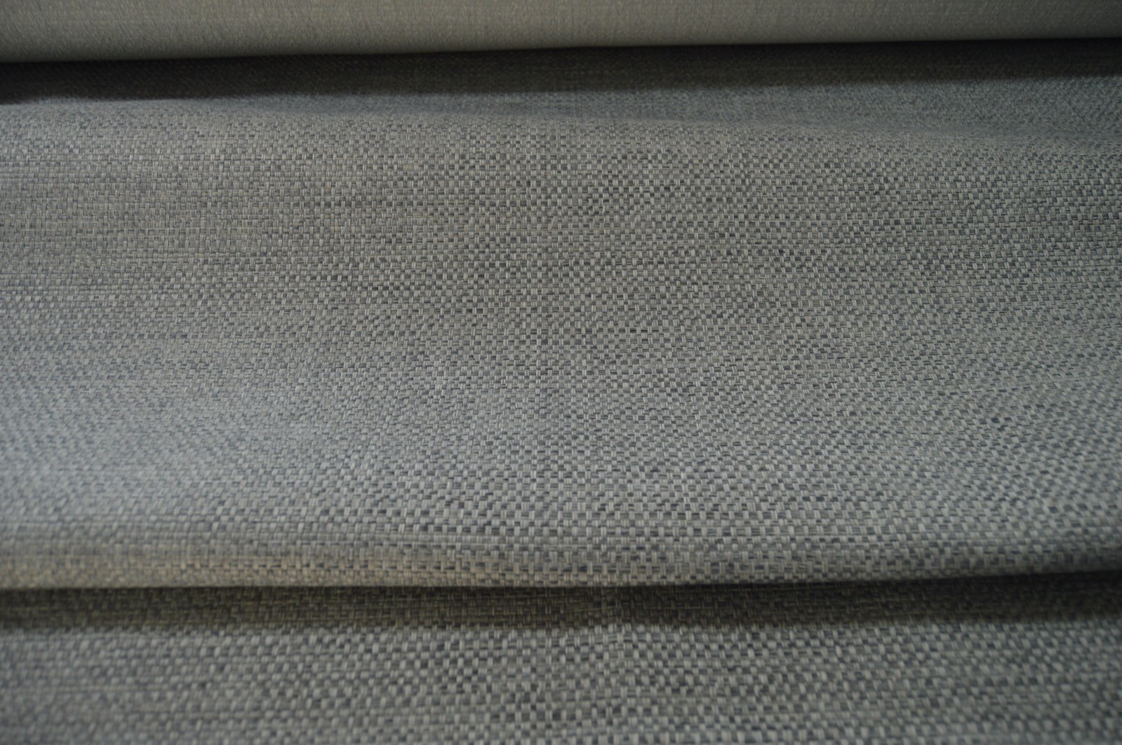 upholstery fabric silver grey basket weave thick & robust - Image 5