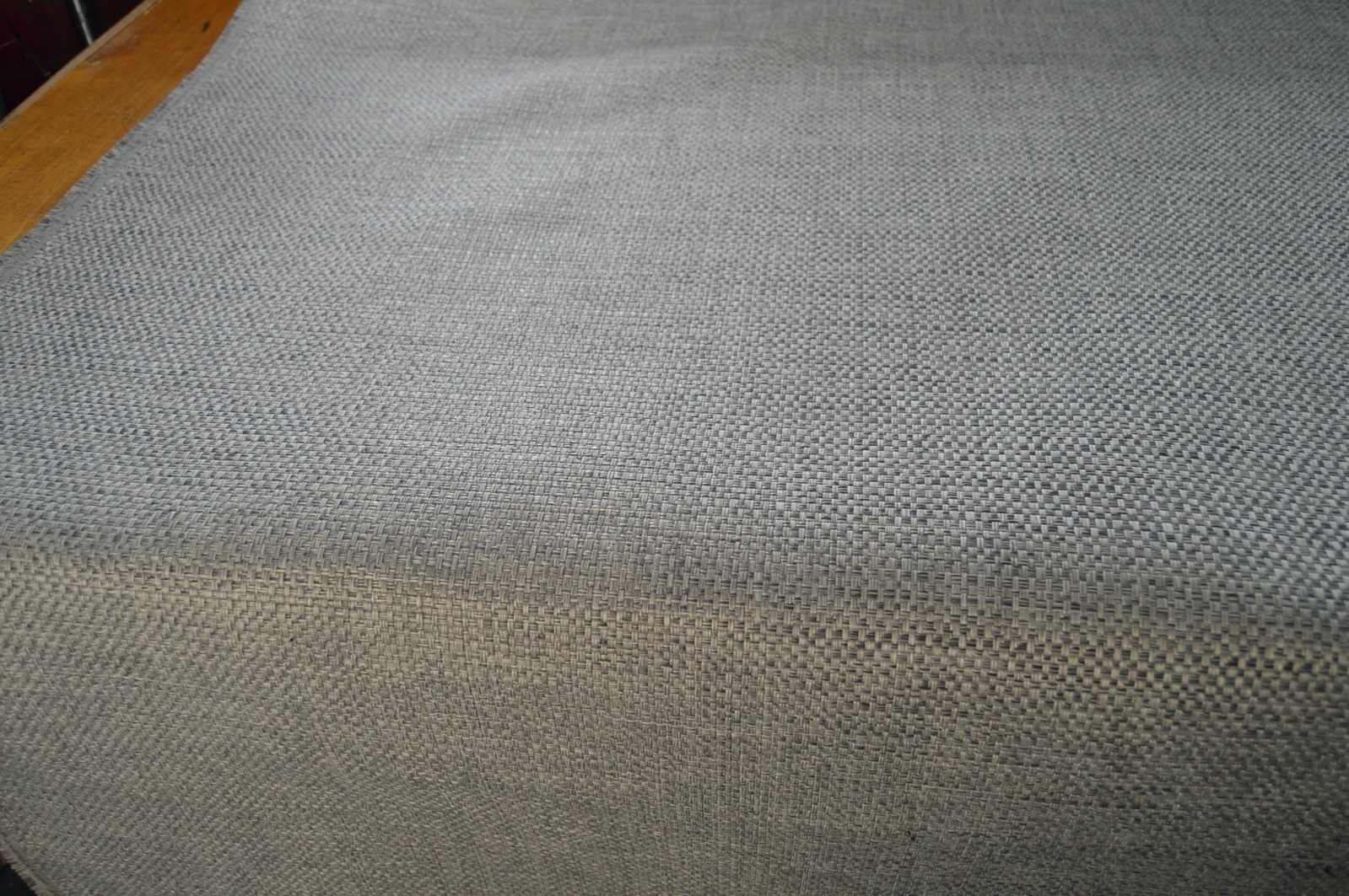 upholstery fabric silver grey basket weave thick & robust - Image 7