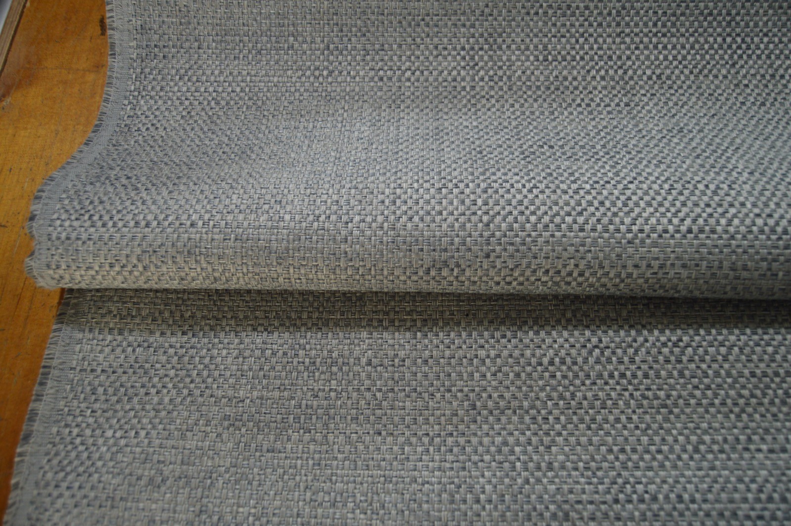 upholstery fabric silver grey basket weave thick & robust