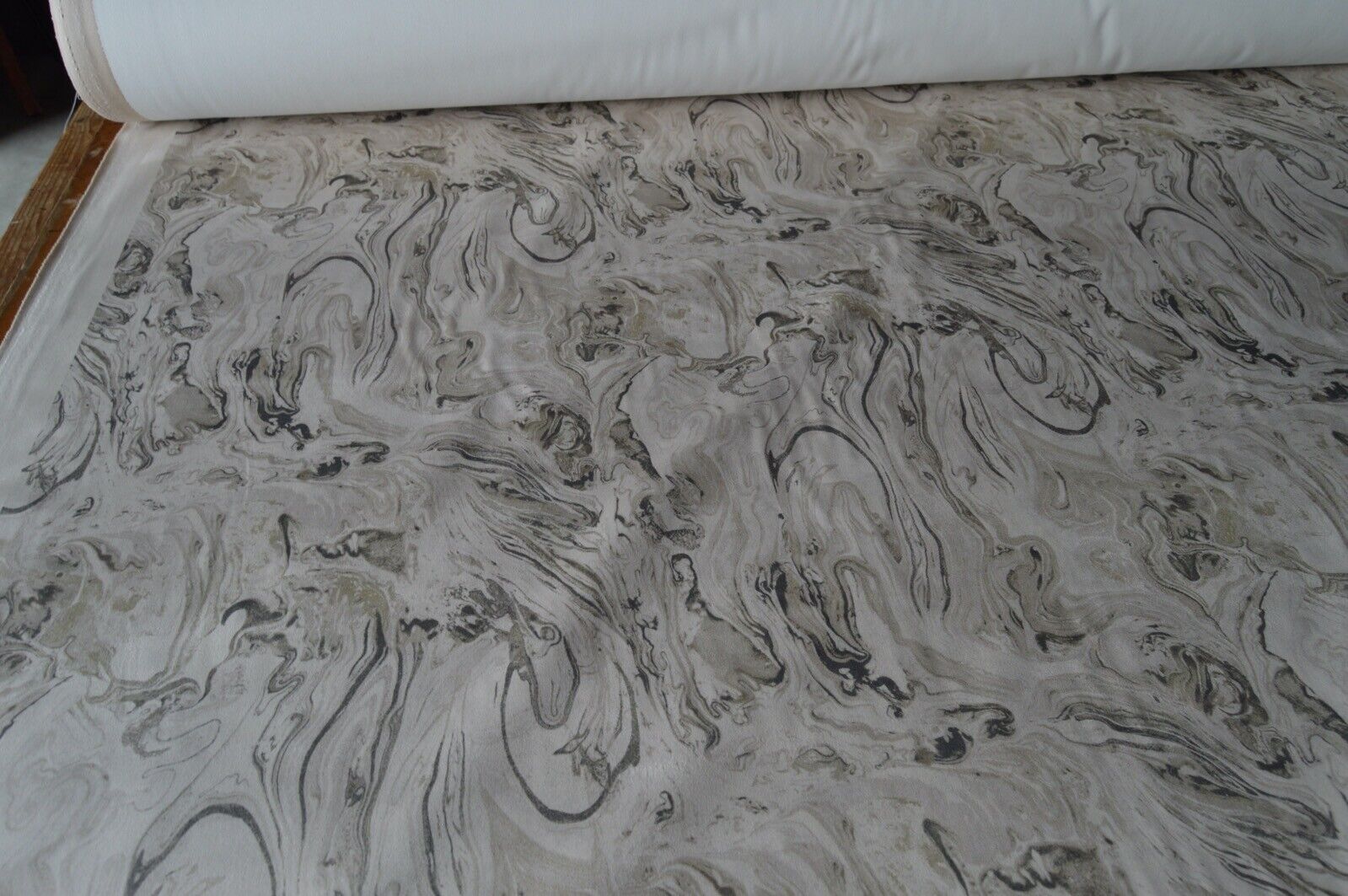 upholstery fabric velvet flock marble geometric sage beige shades robust - Image 6