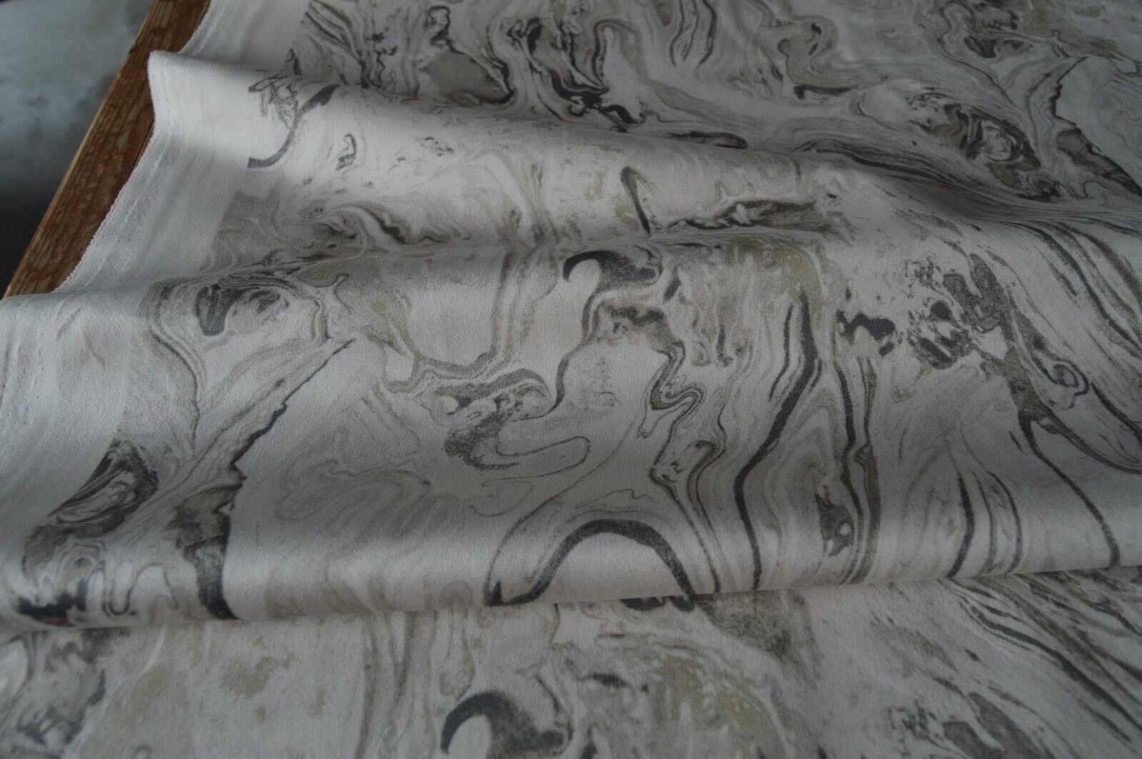 upholstery fabric velvet flock marble geometric sage beige shades robust - Image 7