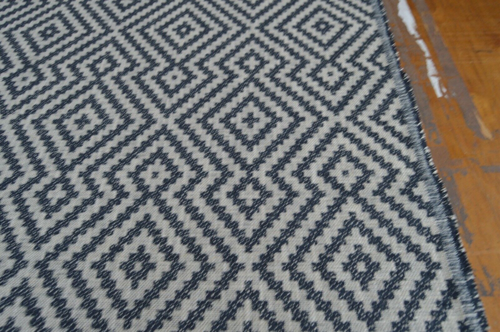 upholstery fabric charcoal beige aztec linen look weave robust - Image 4