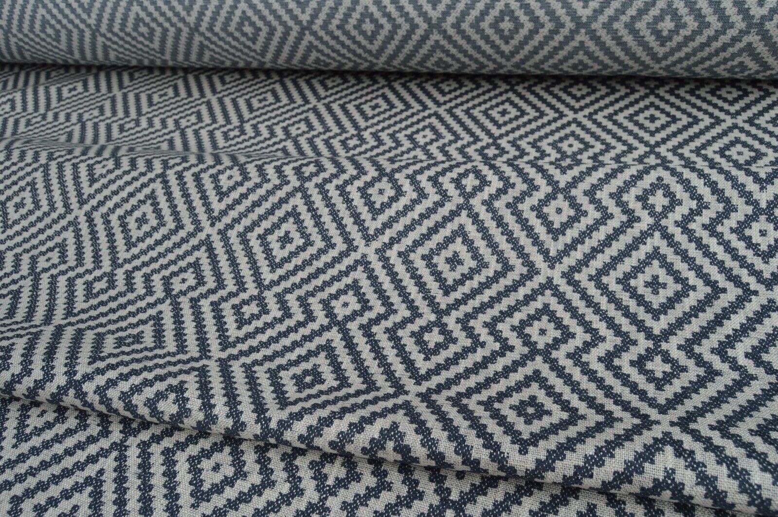 upholstery fabric charcoal beige aztec linen look weave robust - Image 8