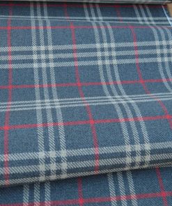 upholstery fabric grey red beige tartan check wool effect look robust durable