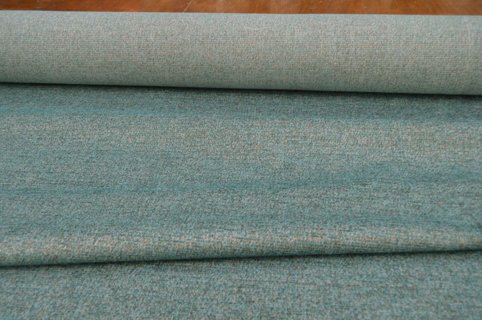 upholstery fabric teal brown beige shades chenille weave robust durable - Image 3
