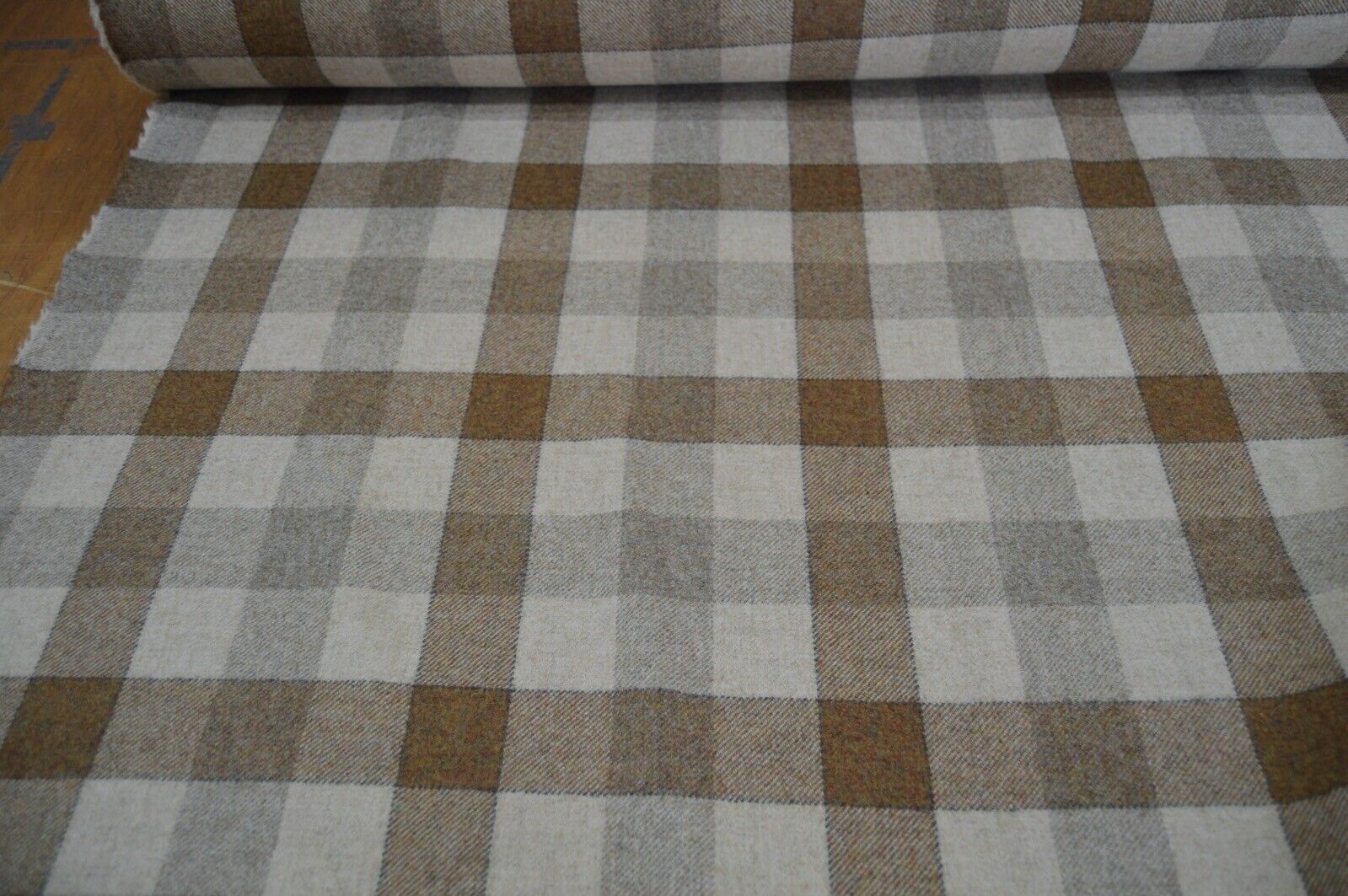 fabric wool upholstery Art of the loom Gingerbread Rupert check 100% wool - Image 3