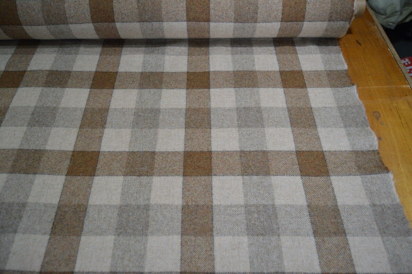 fabric wool upholstery Art of the loom Gingerbread Rupert check 100% wool - Image 5