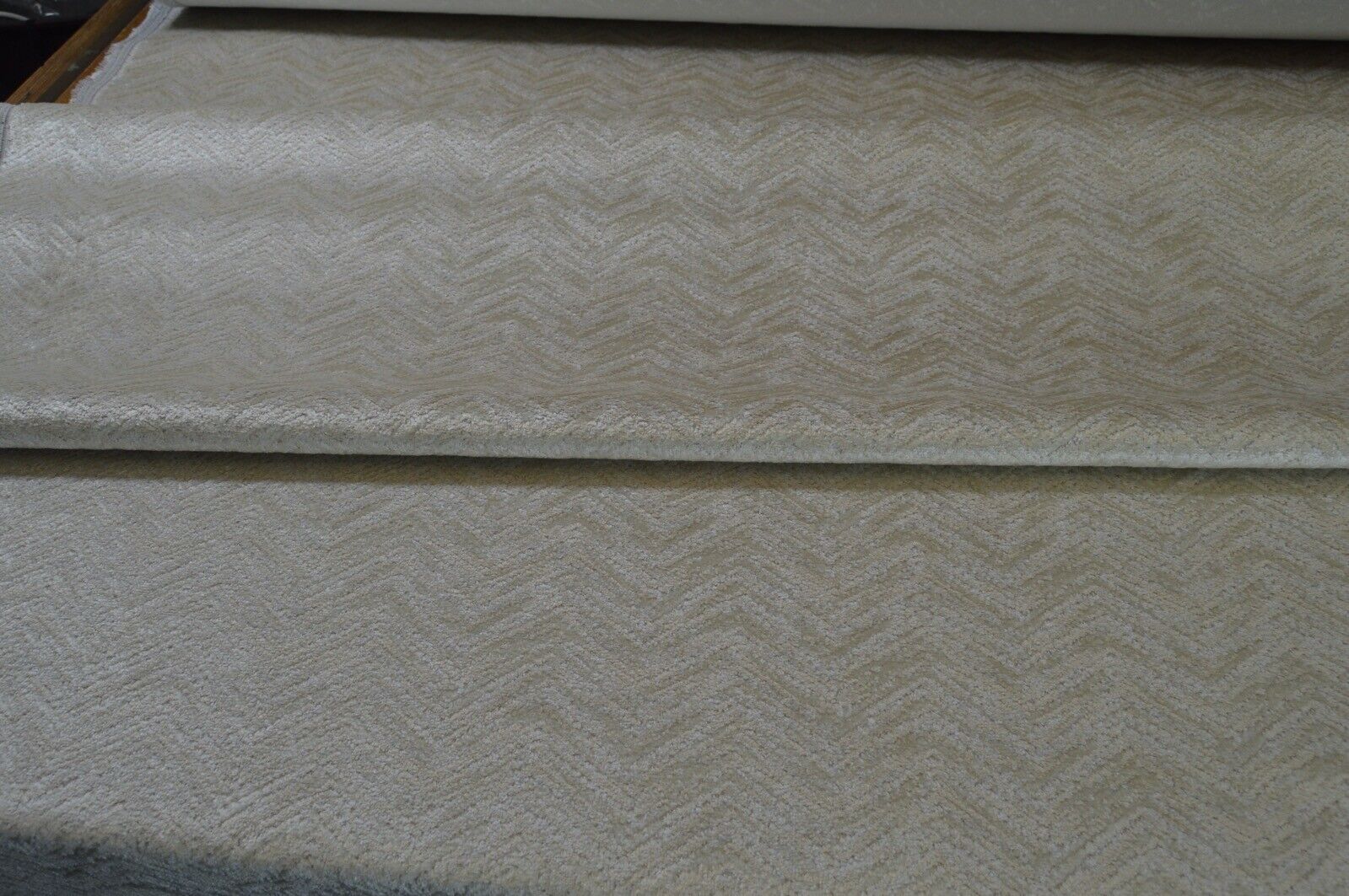 upholstery fabric cream shades long pile chevron velvety soft robust - Image 3