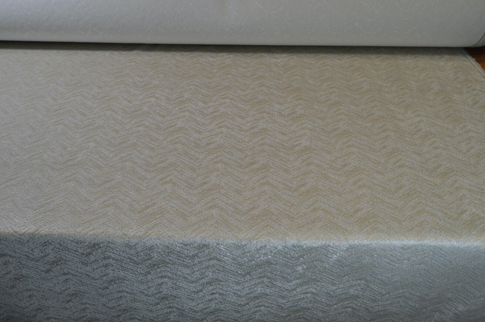 upholstery fabric cream shades long pile chevron velvety soft robust - Image 6