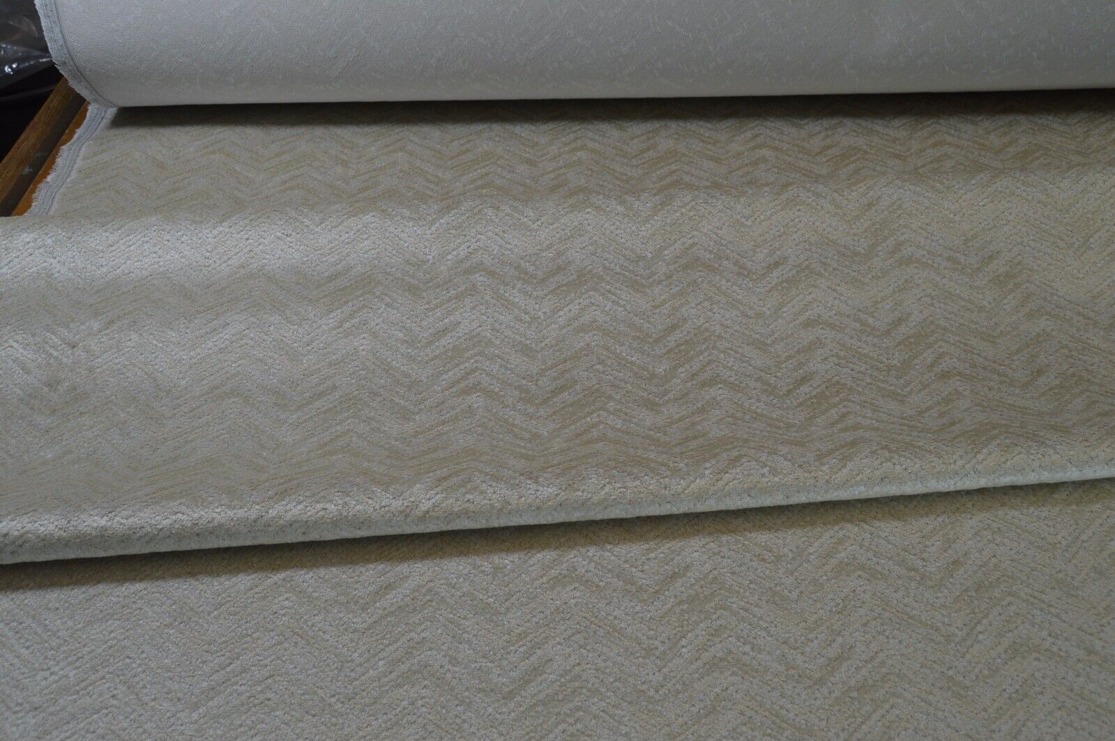 upholstery fabric cream shades long pile chevron velvety soft robust
