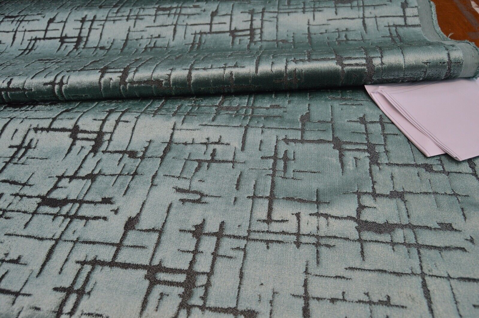 upholstery-fabric-embossed-velvet-teal-green-metallic-shades-robust-durable-284987005598-5