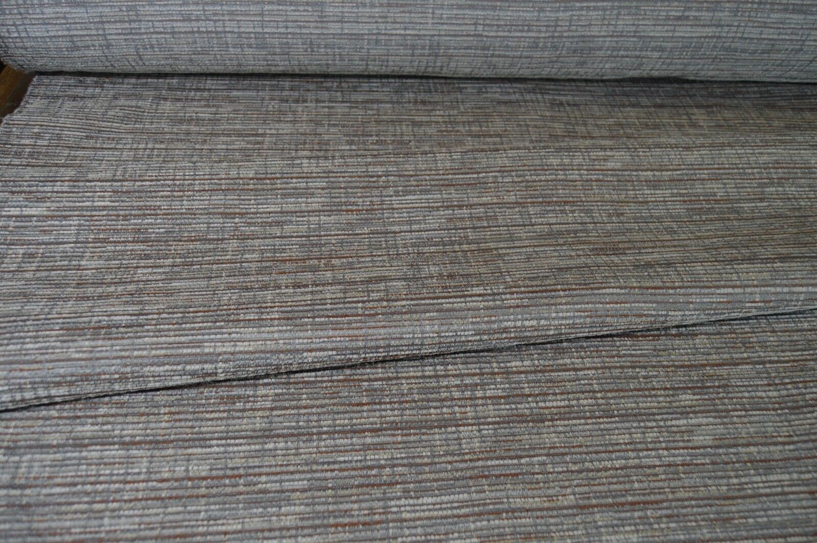 upholstery fabric grey silver terracotta fleck chenille robust durable