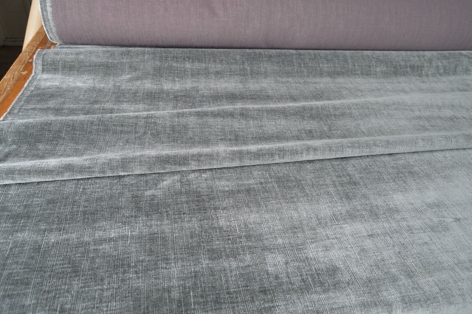 upholstery fabric mid grey soft feel slight grain design chenille robust - Image 5