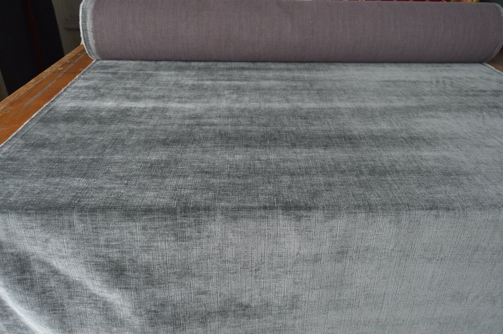 upholstery fabric mid grey soft feel slight grain design chenille robust - Image 6