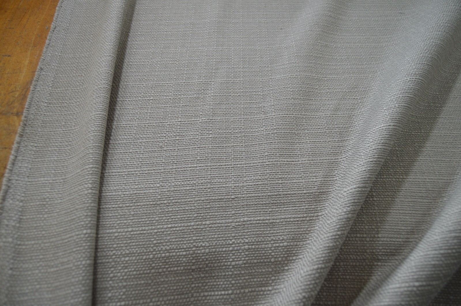 upholstery fabric stone coloured small weave material - Image 4