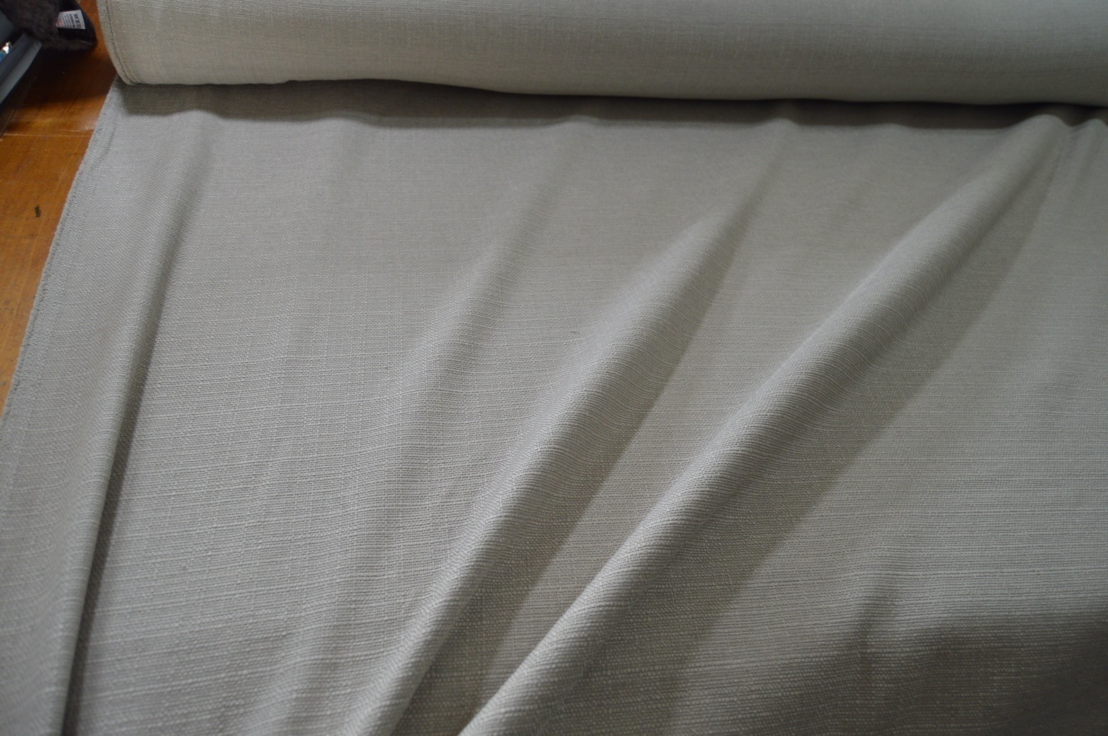 upholstery fabric stone coloured small weave material - Image 6