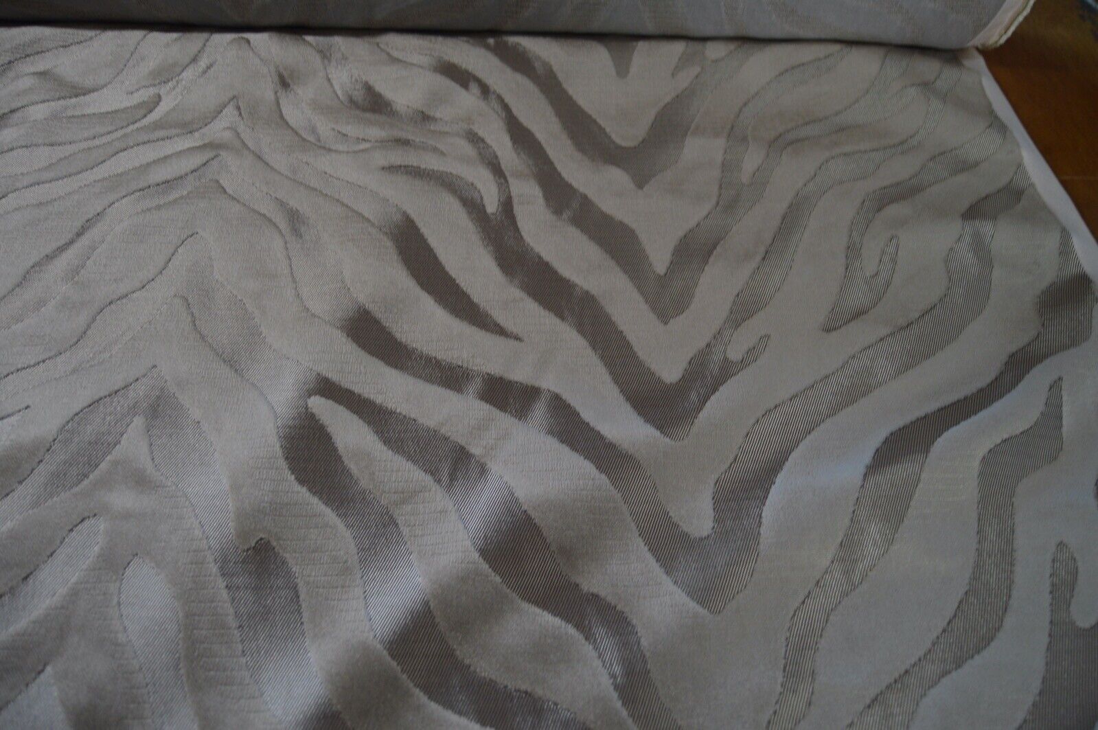 upholstery fabric zebra embossed velvet honey on gold metallic back ground - Image 4