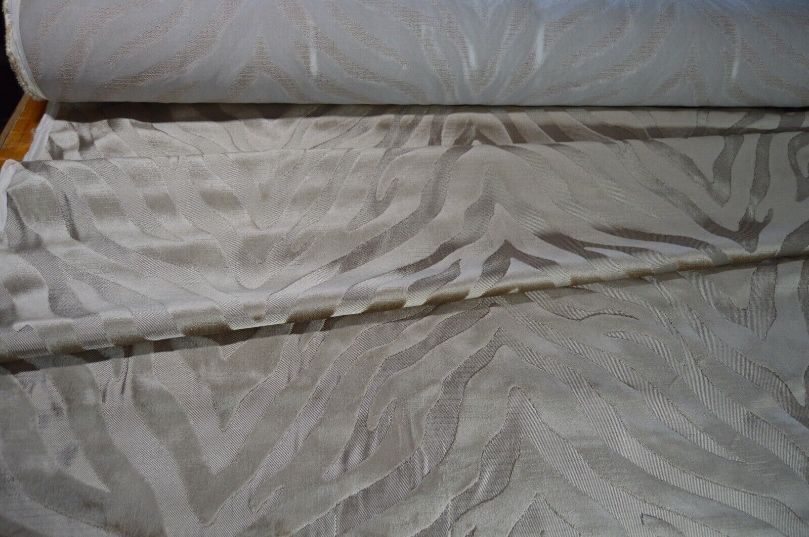 upholstery fabric zebra embossed velvet honey on gold metallic back ground - Image 5