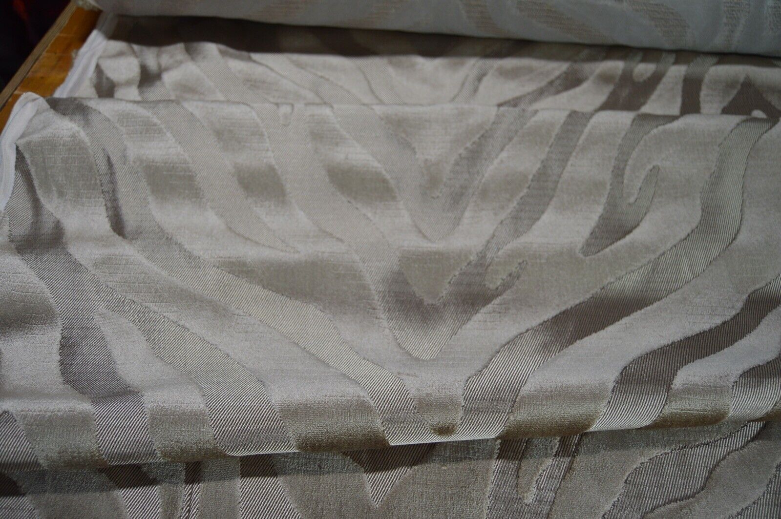 upholstery fabric zebra embossed velvet honey on gold metallic back ground - Image 7