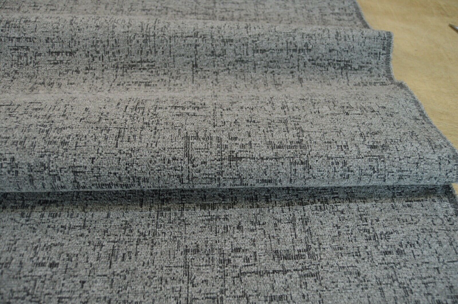 Grey charcoal fleck upholstery fabric chenille durable robust ideal for sofa - Image 8