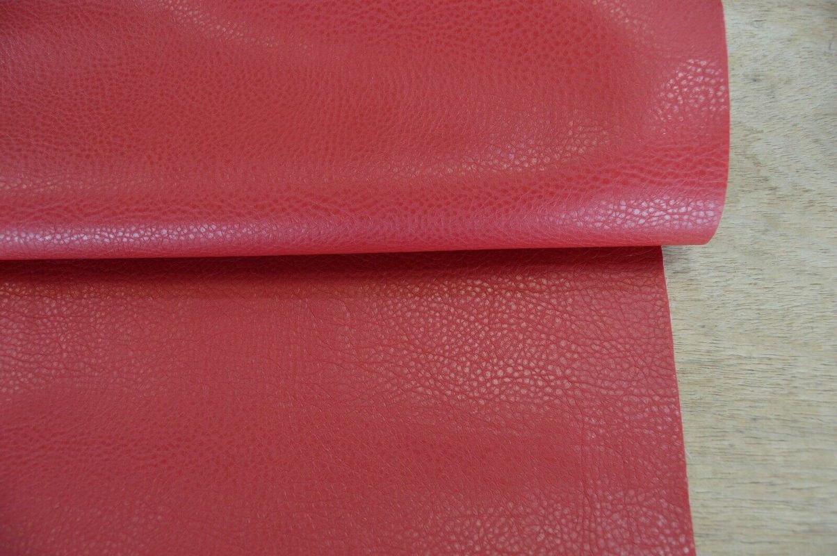 fabric upholstery vinyl red leather look leatherette durable thick MOBUS Dales Fabrics