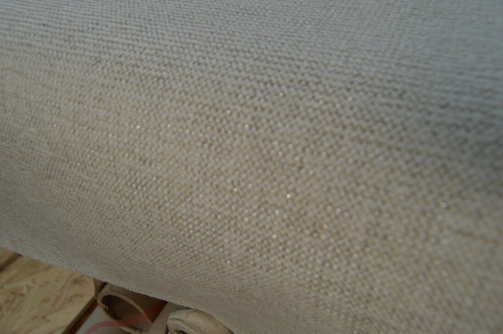 upholstery fabric cream metallic glittery silver fleck chenille robust durable - Image 7