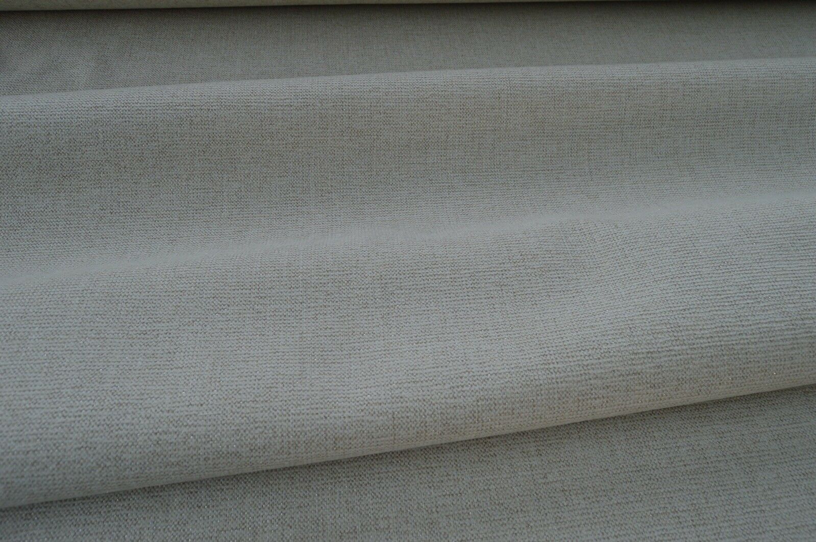 upholstery fabric cream metallic glittery silver fleck chenille robust durable