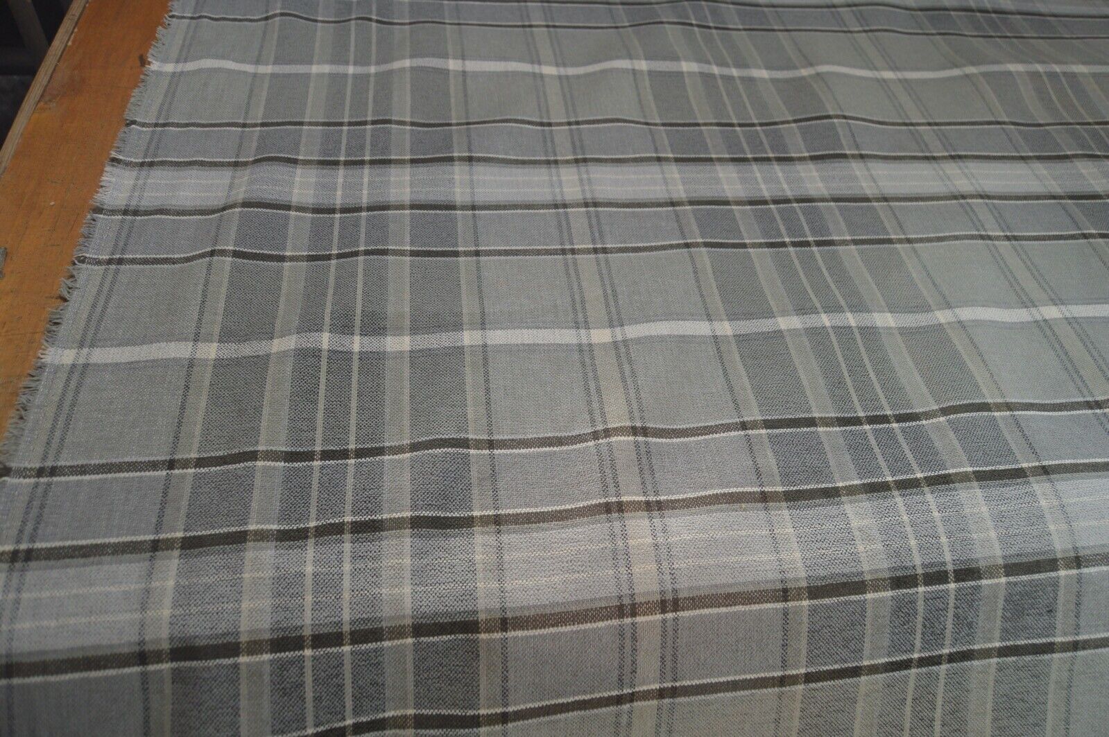 upholstery fabric grey brown beige checked chenille robust durble material - Image 3