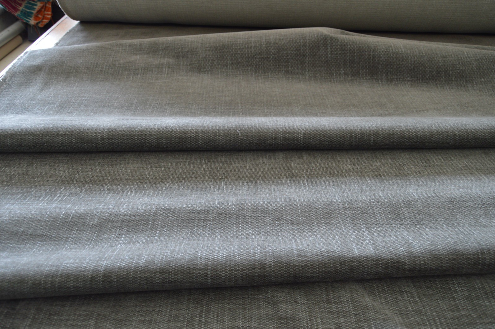 upholstery fabric grey textured soft chenille robust durable - Image 6