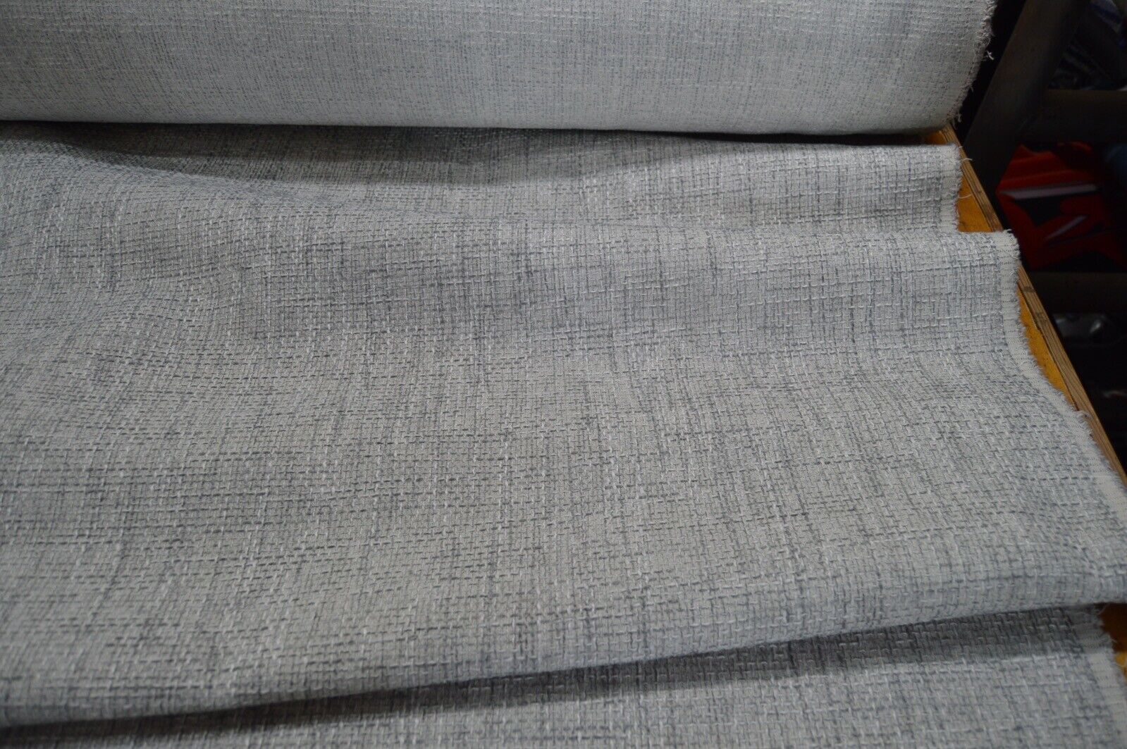 upholstery fabric silver and cream fleck basket weave robust durable